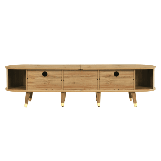 Móvel de TV 160x40 cm - com portas de correr, suporte para TV, design exclusivo - Natural