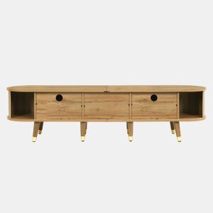 Móvel de TV 160x40 cm - com portas de correr, suporte para TV, design exclusivo - Natural