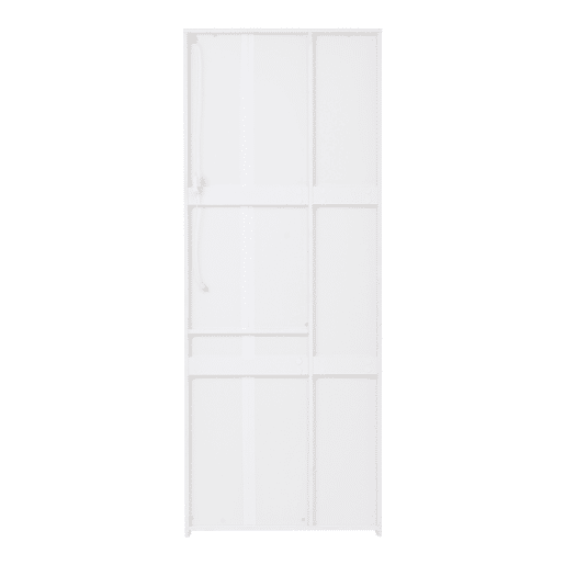 Vitrine 70x35x180 cm - Altura brilhante, vidro com LED, gavetas, armazenamento - Branco