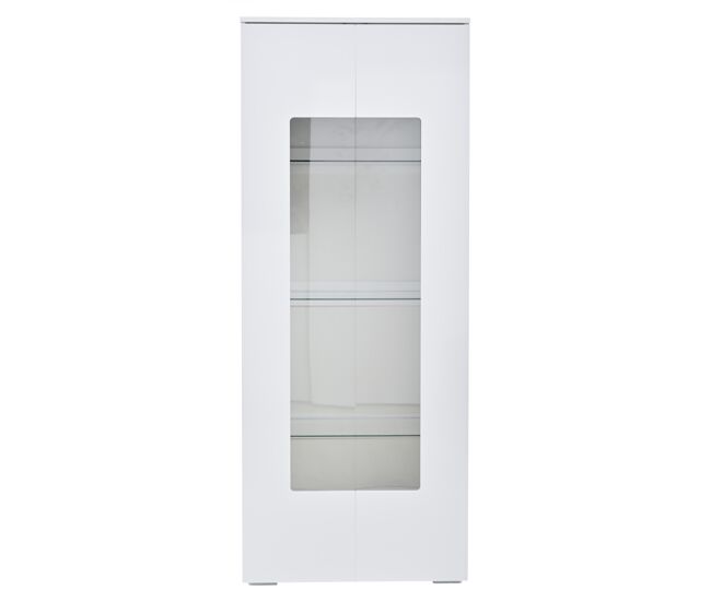 Vitrina 70x40x173 cm - 2 puertas acrílicas, led, vidrio templado, alto brillo - blanco