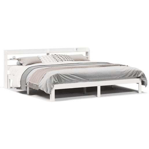 Estrutura De Cama Dupla para adultos c cabeceira - 200x200 cm branco