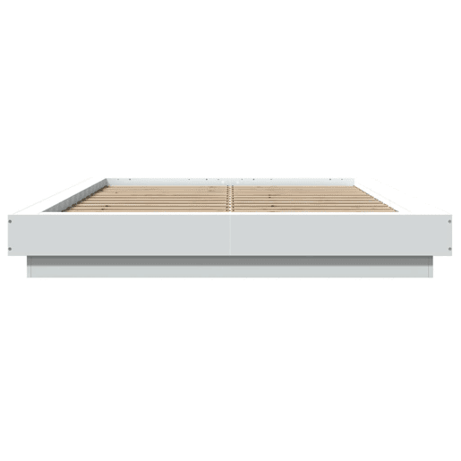Estrutura De Cama De Casal c luzes LED - 140x190 cm derivados madeira branco