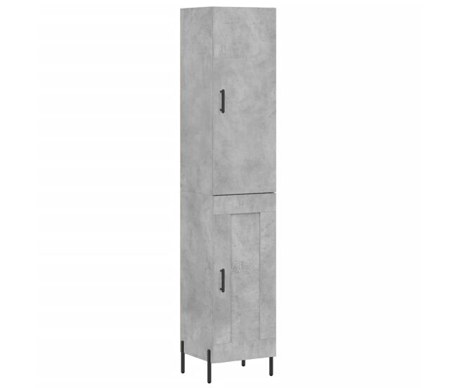 Aparador - mueble de almacenamiento de madera contrachapada gris hormigón 34,5x34x180 cm es2690
