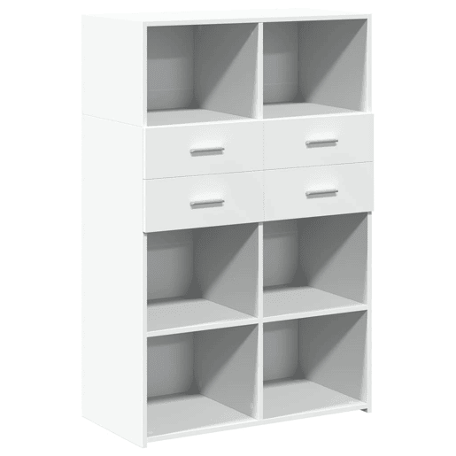 Armário alto - Bufete - Móvei de apoio 80x42,5x124 cm derivados de madeira branco pt3209