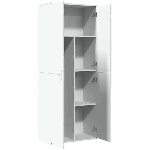 Armário alto - Bufete - Móvel de apoio 70x35x180 cm derivados de madeira branco pt1235
