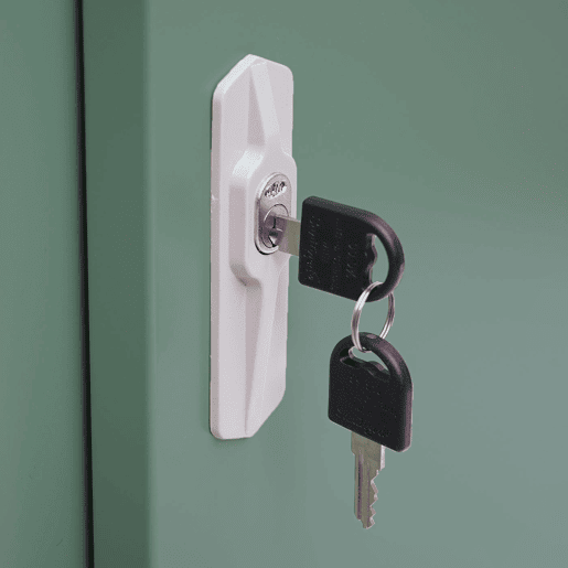 Armário de escritório em aço com portas de correr com fechadura 90x90x45 cm verde 04_0006410