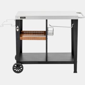 Carrinho para servir churrasco Gelia 117 x 59 cm - Aço inoxidável - Preto