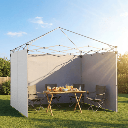 Outsunny 3 Paredes Laterais para Tendas de 3x3 m, Paredes Laterais de Substituição para Gazebo de Tecido Oxford 210D com Fecho, para Festas, 300x200 cm, Branco