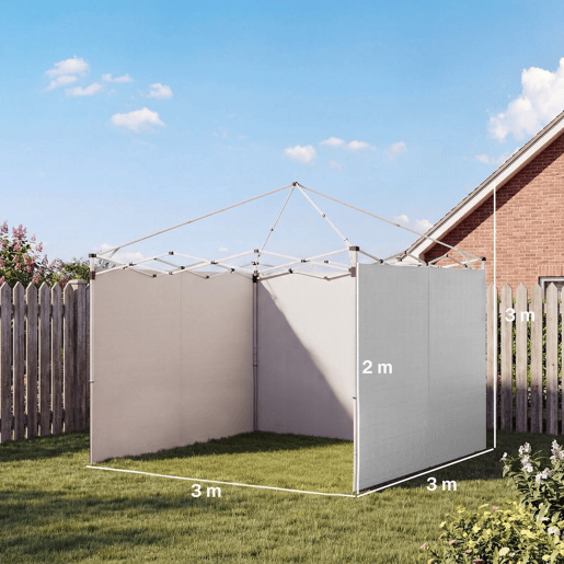 Outsunny 3 Paredes Laterais para Tendas de 3x3 m, Paredes Laterais de Substituição para Gazebo de Tecido Oxford 210D com Fecho, para Festas, 300x200 cm, Branco