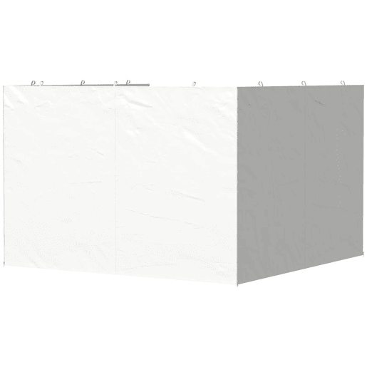 Outsunny 3 Paredes Laterais para Tendas de 3x3 m, Paredes Laterais de Substituição para Gazebo de Tecido Oxford 210D com Fecho, para Festas, 300x200 cm, Branco