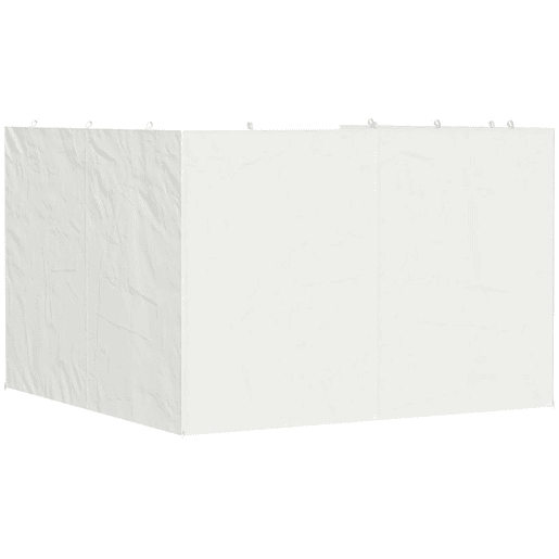 Outsunny 3 Paredes Laterais para Tendas de 3x3 m, Paredes Laterais de Substituição para Gazebo de Tecido Oxford 210D com Fecho, para Festas, 300x200 cm, Branco