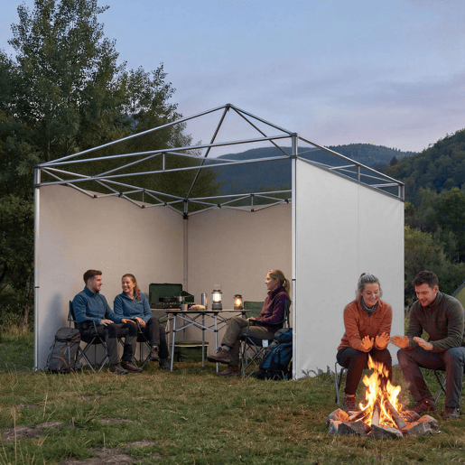 Outsunny 3 Paredes Laterais para Tendas de 3x3 m, Paredes Laterais de Substituição para Gazebo de Tecido Oxford 210D com Fecho, para Festas, 300x200 cm, Branco