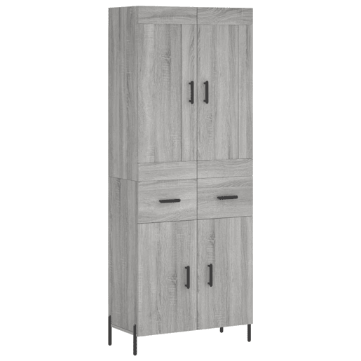 Armário alto - Bufete - Móvel de apoio 69,5x34x180 cm derivados de madeira sonoma cinza pt1139