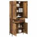 Aparador alto - Mueble de almacenamiento 2 pcs 69 Aparador alto - Mueble de almacenamiento 2 pcs 69 Gris