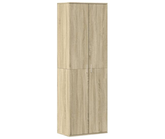 Aparador alto - mueble de almacenamiento madera de ingeniería roble sonoma 60x35x180 cm es1401