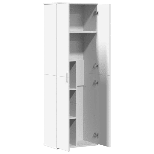 Armário alto - Bufete - Móvel de apoio 60x35x180 cm derivados de madeira branco pt1215