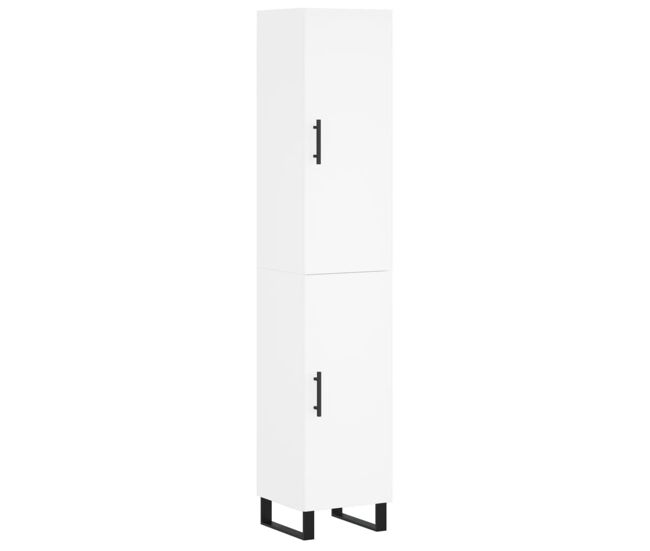 Aparador alto - mueble de almacenamiento madera contrachapada blanco 34,5x34x180 cm es570