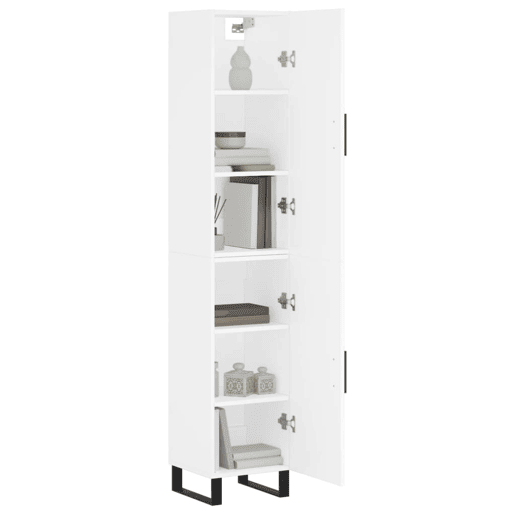 Armário alto - Bufete - Móvel de apoio 34,5x34x180 cm madeira processada branco pt570 Armário alto - Bufete - Móvel de apoio 34,5x34x180 cm madeira processada branco pt570
