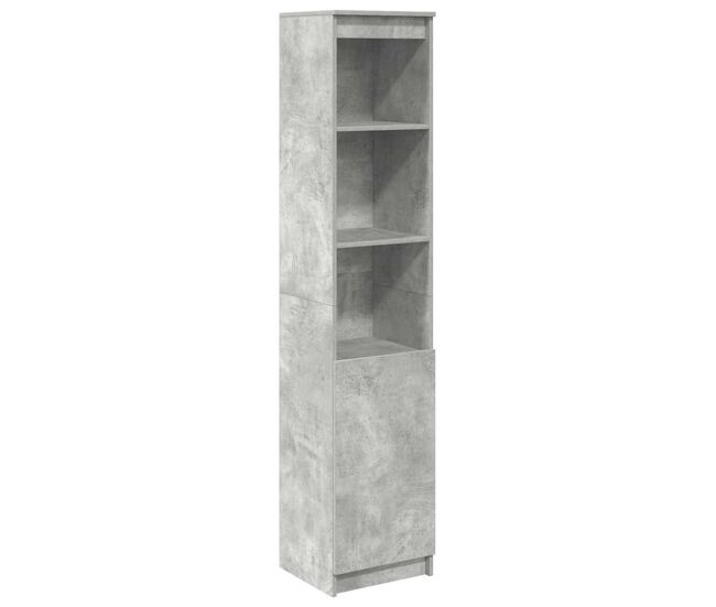 Aparador alto - mueble de almacenamiento gris hormigón 37,5x35x180 cm madera de ingeniería es557