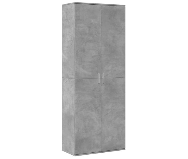 Aparador alto - mueble de almacenamiento madera de ingeniería gris hormigón 70x35x180 cm es1281