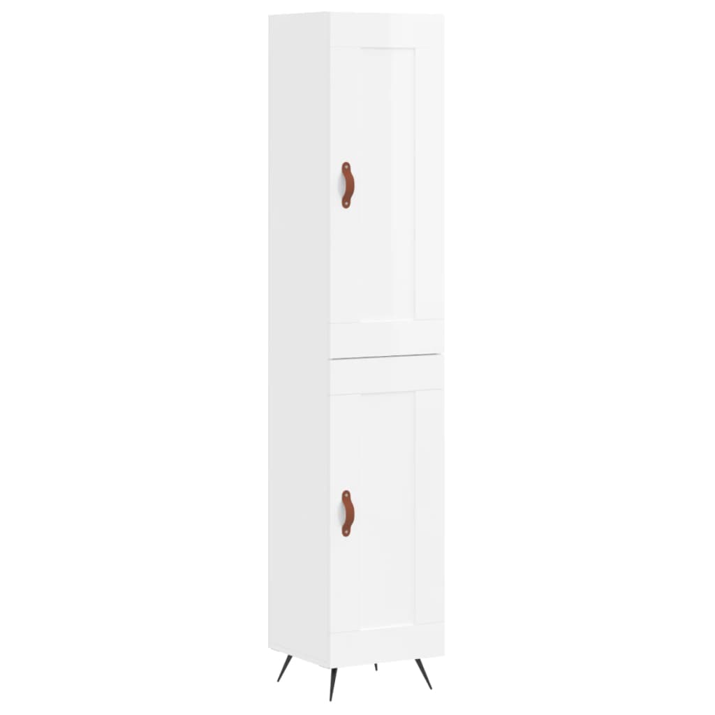 Aparador alto - Mueble de almacenamiento 34 Blanco Brillo