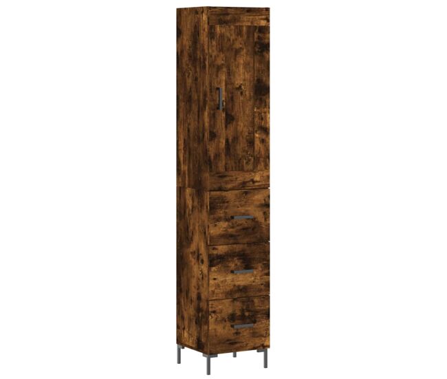 Aparador - mueble de almacenamiento de madera contrachapada roble ahumado 34,5x34x180 cm es3002