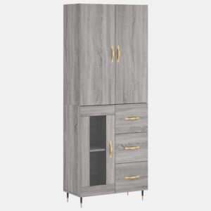 Armário alto - Bufete - Móvel de apoio 69,5x34x180 cm derivados de madeira sonoma cinza pt1092