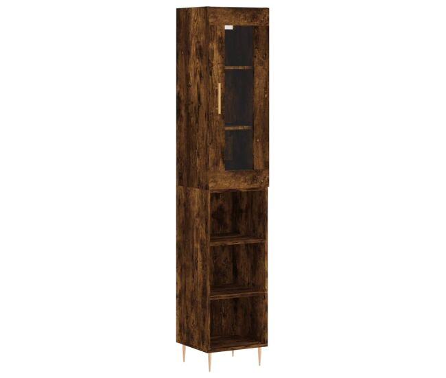 Aparador - mueble de almacenamiento de madera contrachapada roble ahumado 34,5x34x180 cm es2997
