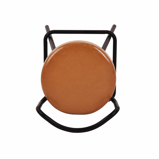 Banco de bar (4 unidades) - ergonómico, em PU resistente à água, com pernas de ferro, encosto e apoio para os pés - castanho