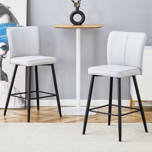 Bancos de bar 101 cm - ergonómicos e confortáveis PU - pretocinza claro