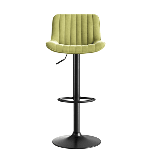 Bancos giratórios para sala de jantar, 2 unidades - aveludados, ajustáveis, 360° - verde