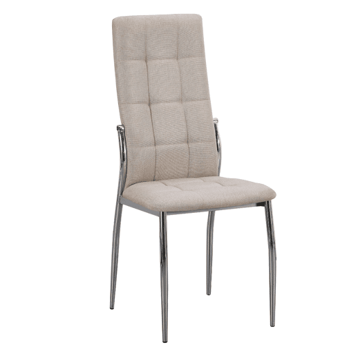 Conjunto de 4 cadeiras de jantar Laci bege, cadeiras para sala de estar com estrutura metálica, 46x102x52 cm Conjunto de 4 cadeiras de jantar Laci bege, cadeiras para sala de estar com estrutura metálica, 46x102x52 cm