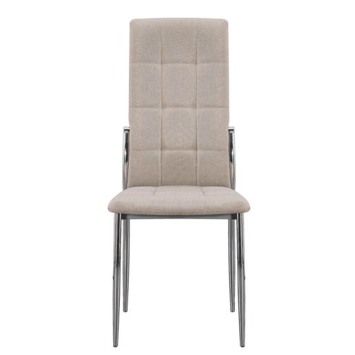 Conjunto de 4 cadeiras de jantar Laci bege, cadeiras para sala de estar com estrutura metálica, 46x102x52 cm Conjunto de 4 cadeiras de jantar Laci bege, cadeiras para sala de estar com estrutura metálica, 46x102x52 cm