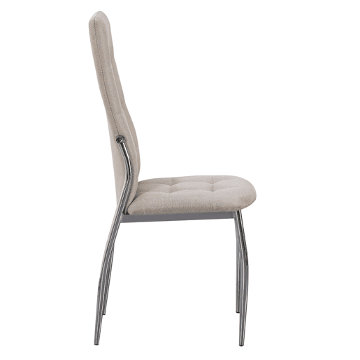 Conjunto de 4 cadeiras de jantar Laci bege, cadeiras para sala de estar com estrutura metálica, 46x102x52 cm Conjunto de 4 cadeiras de jantar Laci bege, cadeiras para sala de estar com estrutura metálica, 46x102x52 cm