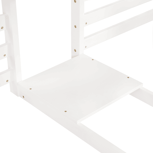 Cama beliche 90x200 cm - Estrutura estável, com rampa, design de teto único, 3 camas, arrumação - Branco
