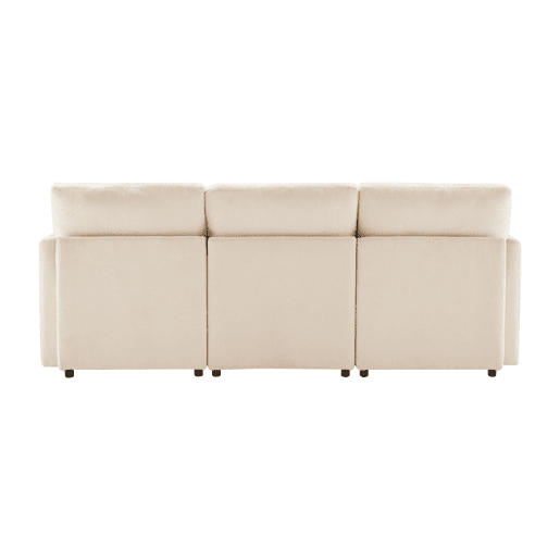 Sofá modular de 4 lugares - Design moderno, chenille, sofá em forma de L com apoio para os pés - Bege