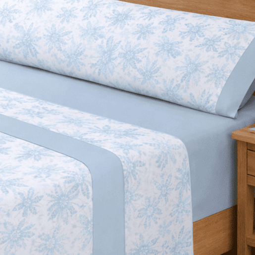 Jogo de Lençóis 135cm 144 Fios Melissa Blue (3 Peças) Donegal Collections