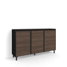 Aparador sala de jantar, Sala, Cozinha, Entrada, TV, 156x35x91cm, 3 Portas, Design industrial, Estilo moderno, Carvalho escuro e Preto