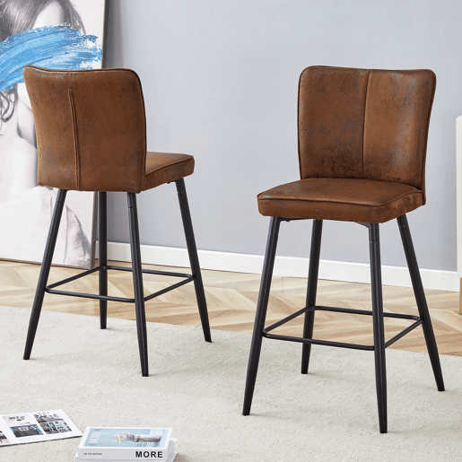 Banco de bar 101 cm - ergonómico, confortável e moderno - Castanho+Preto