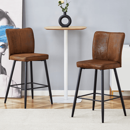 Banco de bar 101 cm - ergonómico, confortável e moderno - Castanho+Preto