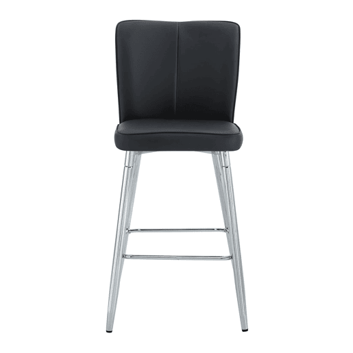 Banco de bar 101 cm - Ergonomia e conforto, design elegante - Preto e prateado