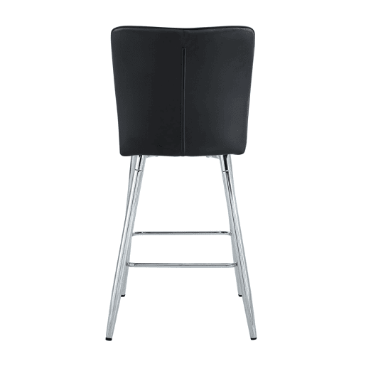 Banco de bar 101 cm - Ergonomia e conforto, design elegante - Preto e prateado
