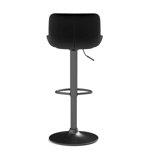 Banquetas de bar para sala de jantar, 4 unidades - estofadas em veludo, altura ajustável, giratórias 360° - preto