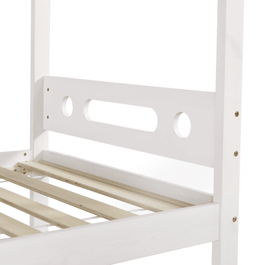 Cama beliche infantil 90x200 - com grade de segurança, 2 gavetas, estante aberta, escada de 5 degraus, grande espaço de armazenamento - Branco