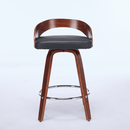 Bancos de bar 2 peças - Giratórios, encosto baixo, assento almofadado, 63 cm - Preto