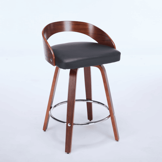 Bancos de bar 2 peças - Giratórios, encosto baixo, assento almofadado, 63 cm - Preto