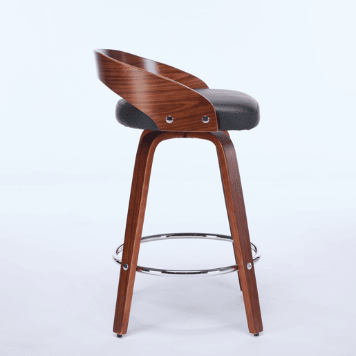 Bancos de bar 2 peças - Giratórios, encosto baixo, assento almofadado, 63 cm - Preto