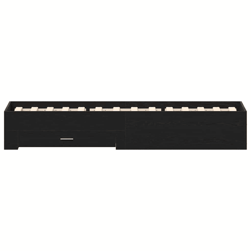 Estrutura de cama de solteiro para adultos com gaveta - Carvalho Preto 100 x 200 cm