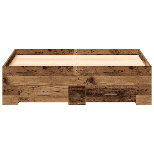Estrutura da Cama de casal moderno com gaveta - Madeira Antiga 120 x 190 cm