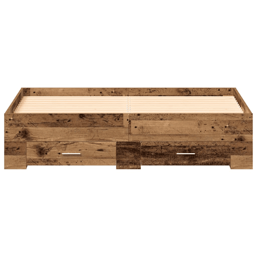 Estrutura da Cama de casal moderno com gaveta - Madeira Antiga 135 x 190 cm